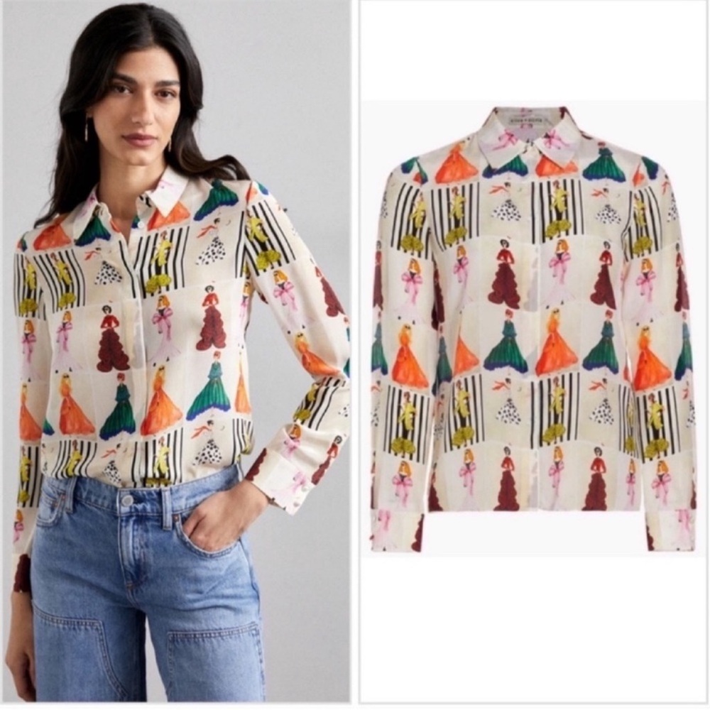 Alice and Olivia "Willa Romantic Stace Placket Top"